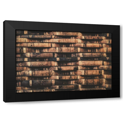 Wine Barrel Slats Black Modern Wood Framed Art Print by Mossholder, Tim