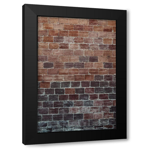 Brick Wall Black Modern Wood Framed Art Print with Double Matting by Mossholder, Tim