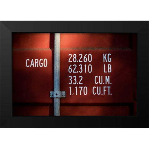 Red Container Black Modern Wood Framed Art Print by Mossholder, Tim