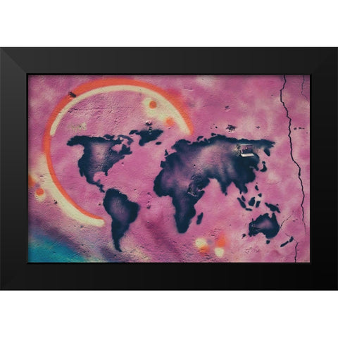Pink World Black Modern Wood Framed Art Print by Mossholder, Tim