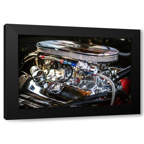 Auto Engine Black Modern Wood Framed Art Print with Double Matting by Mossholder, Tim