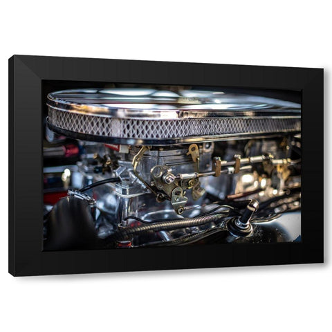 Auto Engine Black Modern Wood Framed Art Print with Double Matting by Mossholder, Tim