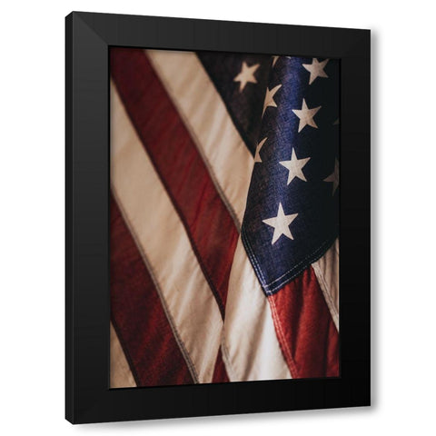 USA Flag Black Modern Wood Framed Art Print by Mossholder, Tim