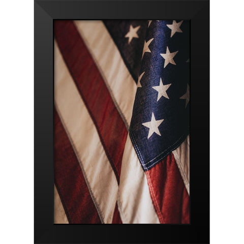 USA Flag Black Modern Wood Framed Art Print by Mossholder, Tim