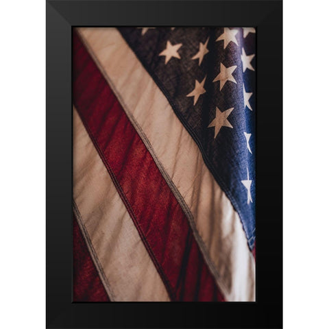 USA Flag Black Modern Wood Framed Art Print by Mossholder, Tim