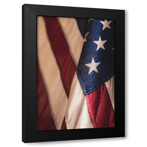 USA Flag Black Modern Wood Framed Art Print with Double Matting by Mossholder, Tim