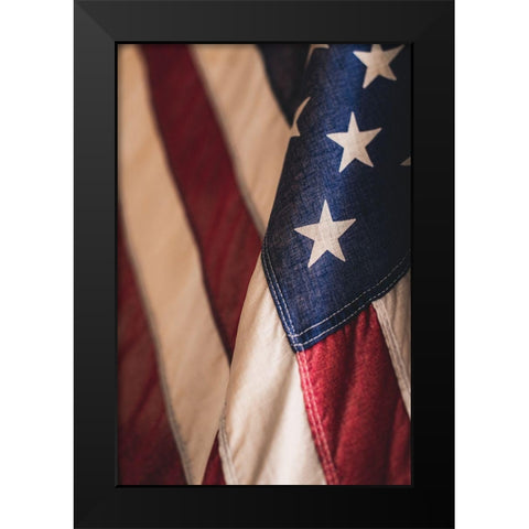 USA Flag Black Modern Wood Framed Art Print by Mossholder, Tim