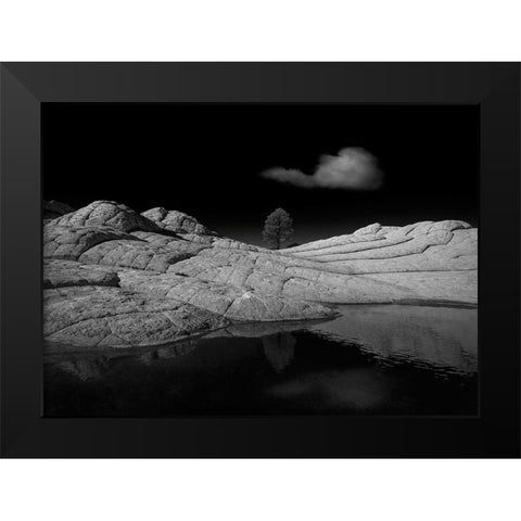 White Pocket Black Modern Wood Framed Art Print by Dou, Shenshen
