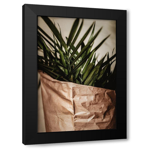 Palms a Craft Paper Black Modern Wood Framed Art Print by Mossholder, Tim