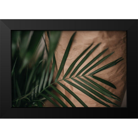 Palms a Craft Paper Black Modern Wood Framed Art Print by Mossholder, Tim