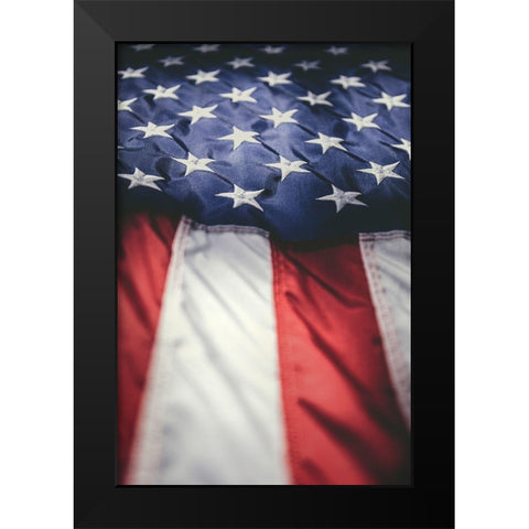 Old Glory Black Modern Wood Framed Art Print by Mossholder, Tim