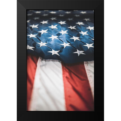 Old Glory Black Modern Wood Framed Art Print by Mossholder, Tim