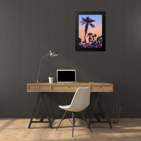 Palms at Sunset Black Modern Wood Framed Art Print by Mossholder, Tim