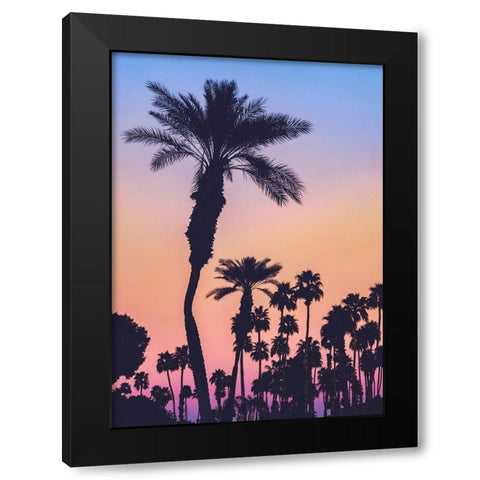Palms at Sunset Black Modern Wood Framed Art Print with Double Matting by Mossholder, Tim