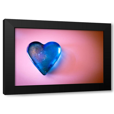 Blue Heart Black Modern Wood Framed Art Print by Mossholder, Tim