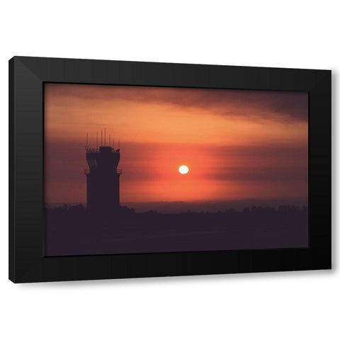 Orange Airport Black Modern Wood Framed Art Print by Mossholder, Tim