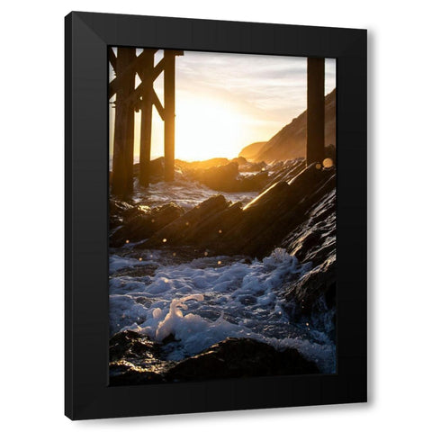 Coast at Sunset Black Modern Wood Framed Art Print by Mossholder, Tim