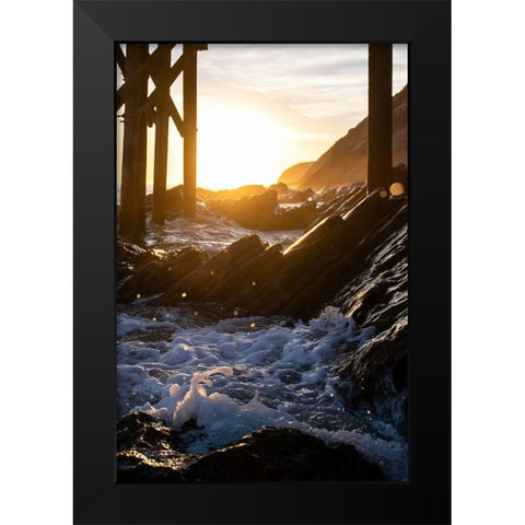 Coast at Sunset Black Modern Wood Framed Art Print by Mossholder, Tim