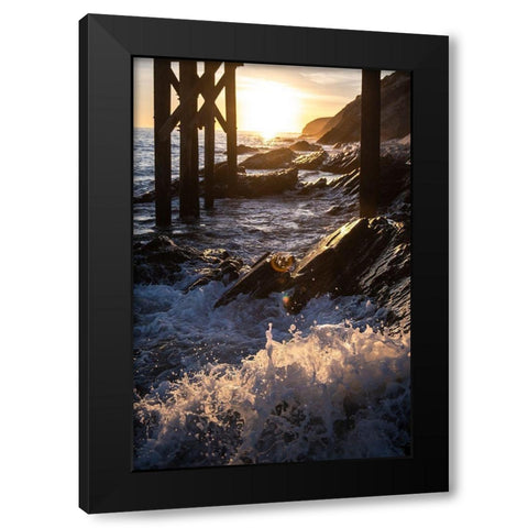 Coast at Sunset Black Modern Wood Framed Art Print with Double Matting by Mossholder, Tim