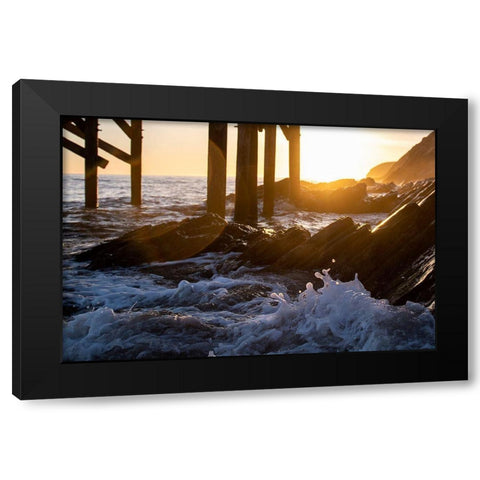 Coast at Sunset Black Modern Wood Framed Art Print by Mossholder, Tim