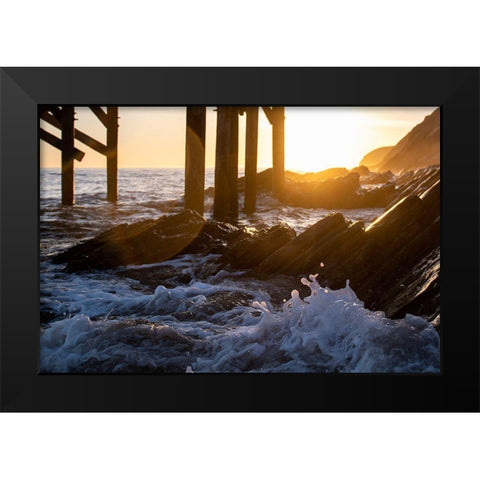 Coast at Sunset Black Modern Wood Framed Art Print by Mossholder, Tim