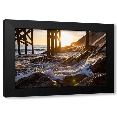 Coast at Sunset Black Modern Wood Framed Art Print by Mossholder, Tim