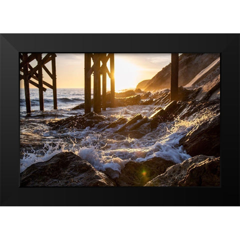Coast at Sunset Black Modern Wood Framed Art Print by Mossholder, Tim