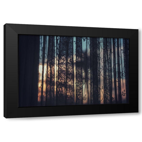 Lace Curtains Black Modern Wood Framed Art Print by Mossholder, Tim