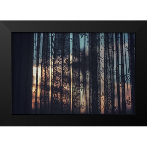 Lace Curtains Black Modern Wood Framed Art Print by Mossholder, Tim
