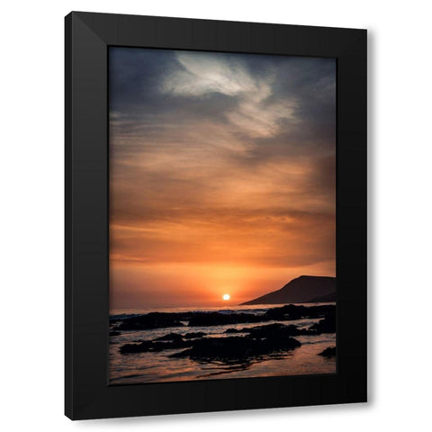 Orange Sunset Black Modern Wood Framed Art Print with Double Matting by Mossholder, Tim