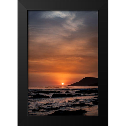Orange Sunset Black Modern Wood Framed Art Print by Mossholder, Tim