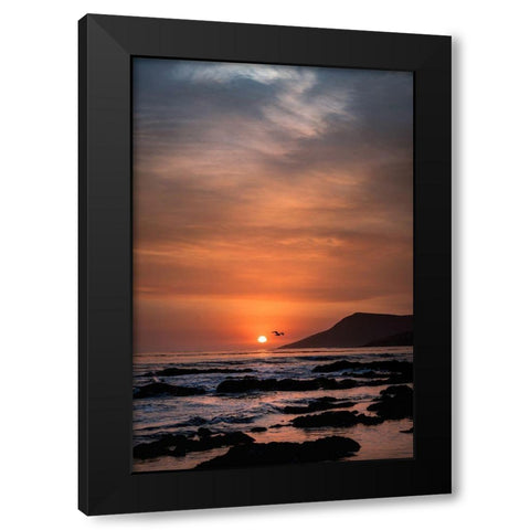 Orange Sunset Black Modern Wood Framed Art Print with Double Matting by Mossholder, Tim