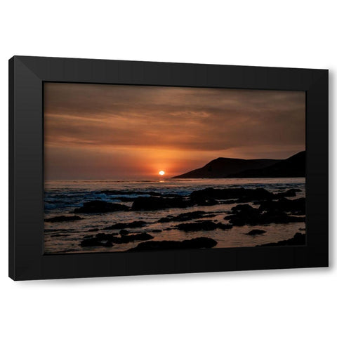 Orange Sunset Black Modern Wood Framed Art Print by Mossholder, Tim