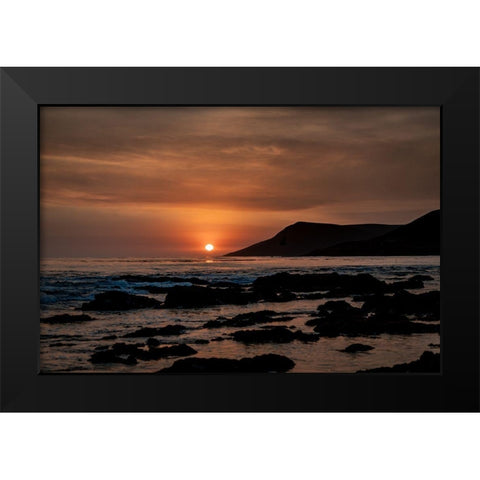 Orange Sunset Black Modern Wood Framed Art Print by Mossholder, Tim