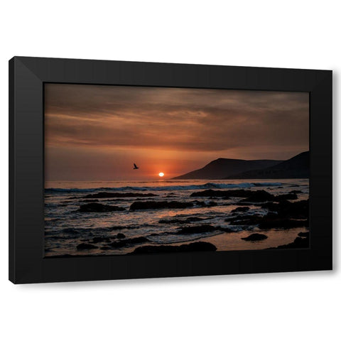 Orange Sunset Black Modern Wood Framed Art Print by Mossholder, Tim