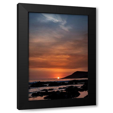 Orange Sunset Black Modern Wood Framed Art Print by Mossholder, Tim