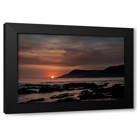 Orange Sunset Black Modern Wood Framed Art Print by Mossholder, Tim