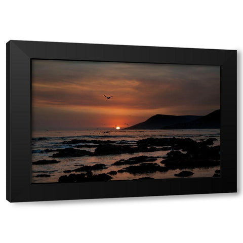 Orange Sunset Black Modern Wood Framed Art Print with Double Matting by Mossholder, Tim