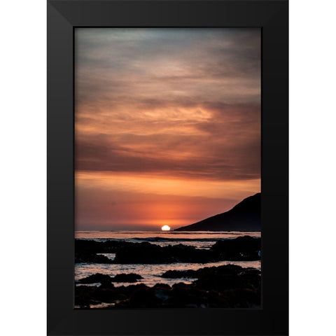 Orange Sunset Black Modern Wood Framed Art Print by Mossholder, Tim