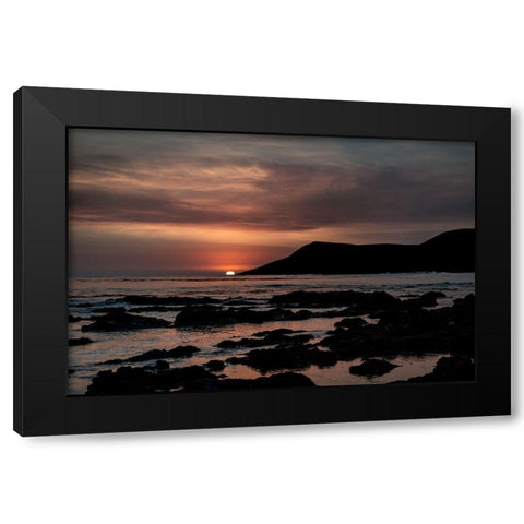 Orange Sunset Black Modern Wood Framed Art Print by Mossholder, Tim