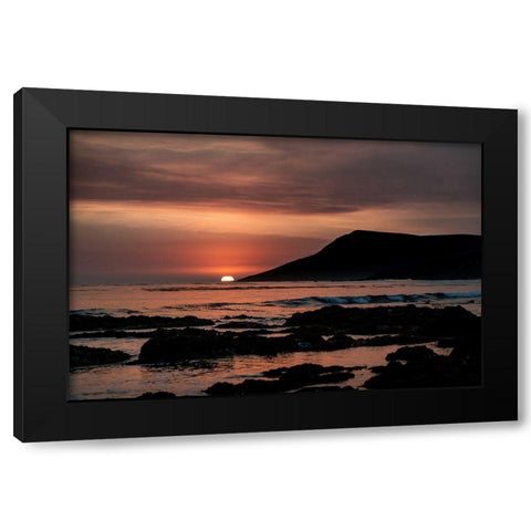 Orange Sunset Black Modern Wood Framed Art Print with Double Matting by Mossholder, Tim