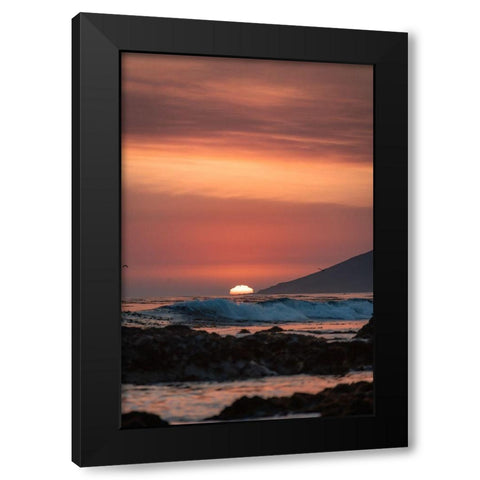 Orange Sunset Black Modern Wood Framed Art Print with Double Matting by Mossholder, Tim