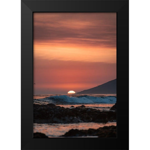 Orange Sunset Black Modern Wood Framed Art Print by Mossholder, Tim
