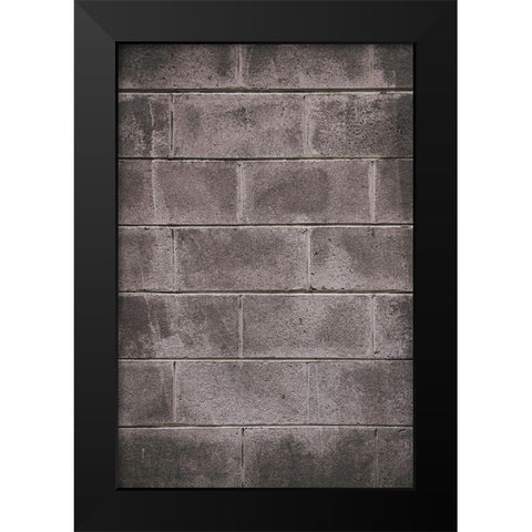 Concrete Block Wall Black Modern Wood Framed Art Print by Mossholder, Tim