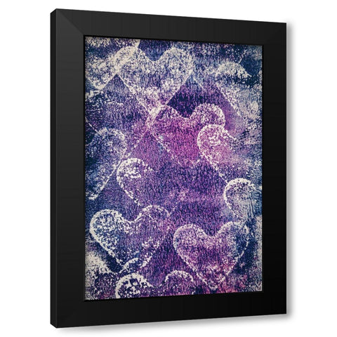 Painted Hearts Black Modern Wood Framed Art Print by Mossholder, Tim