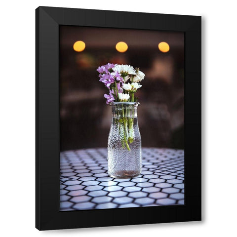 Flowers on Table Black Modern Wood Framed Art Print by Mossholder, Tim