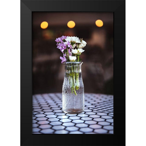 Flowers on Table Black Modern Wood Framed Art Print by Mossholder, Tim