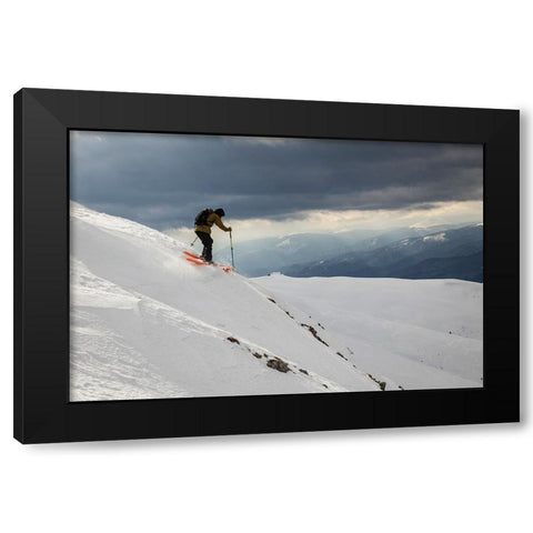 Freeride Ski Black Modern Wood Framed Art Print by Szabo, Attila