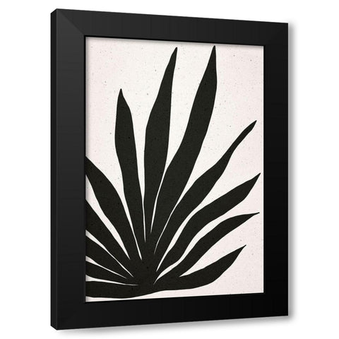 Textured Leaf Black Modern Wood Framed Art Print with Double Matting by Sawall, Anastasia