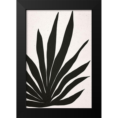Textured Leaf Black Modern Wood Framed Art Print by Sawall, Anastasia